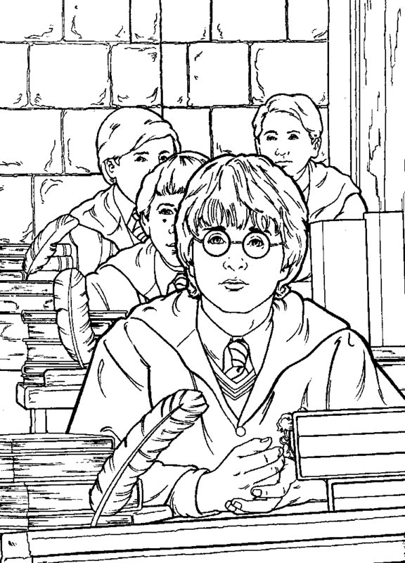 Kolorowanka Harry Potter w klasie Kolorowanka Harry Potter w klasie
